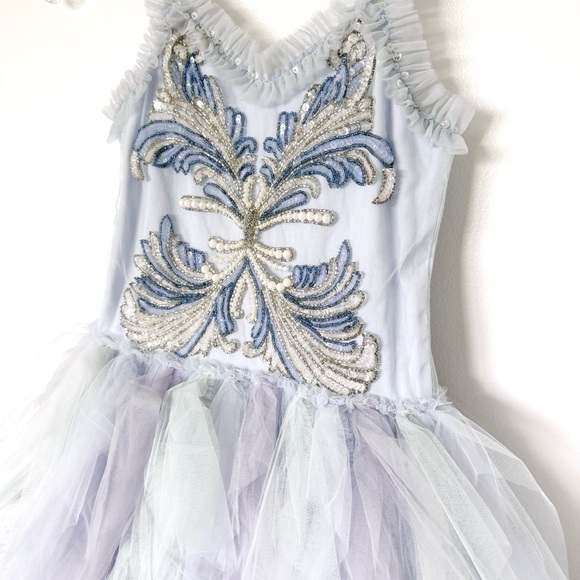 NWT Light Blue Ooh La La Couture Beaded Dress Size 10 - Picture 3 of 6